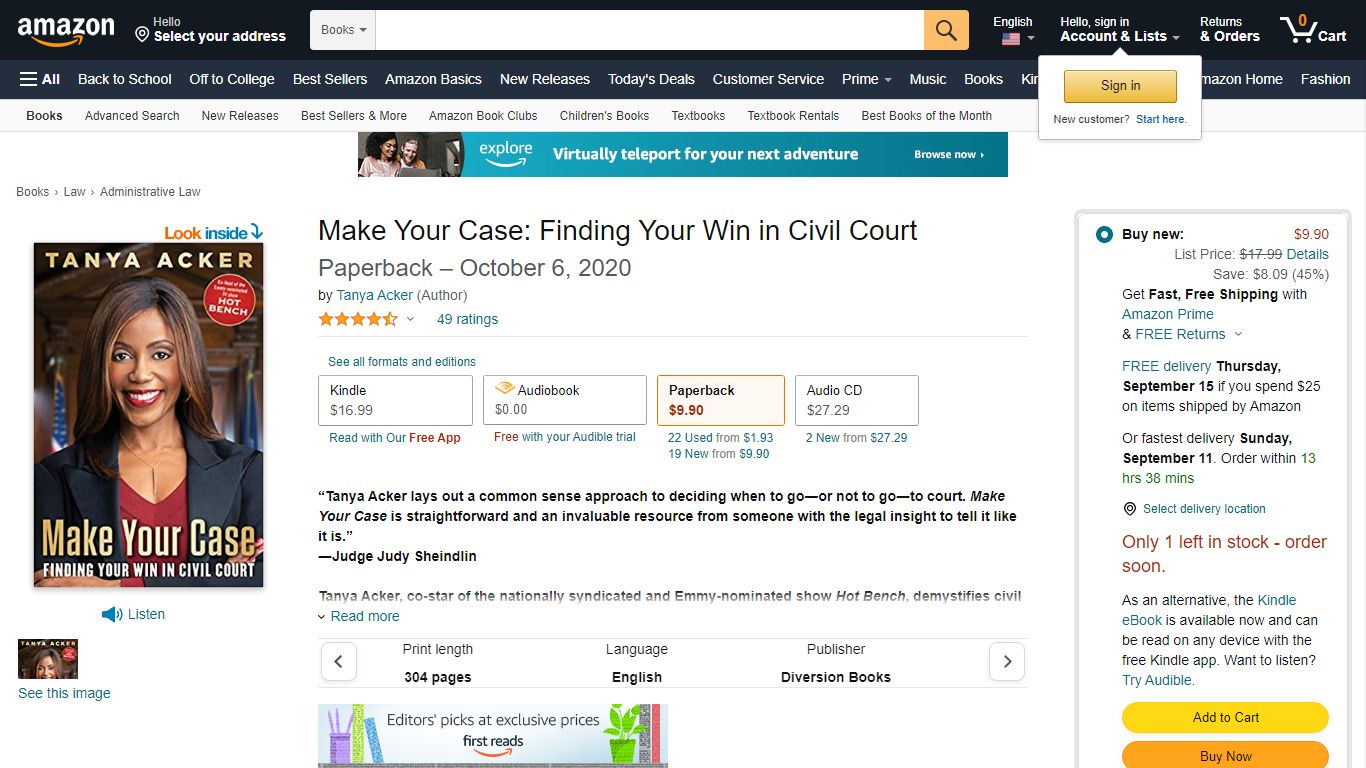 Make Your Case: Finding Your Win in Civil Court Paperback - amazon.com